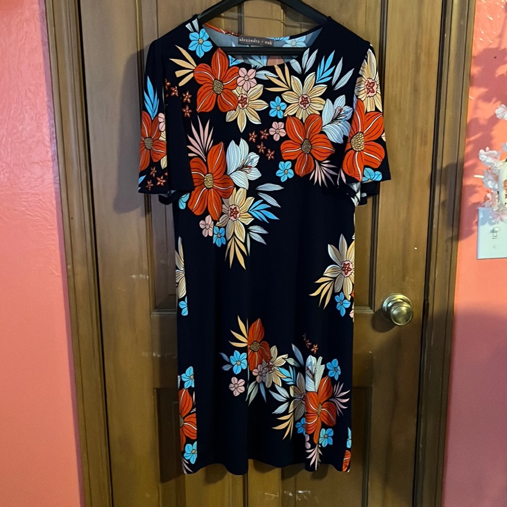 Navy blue flower dress